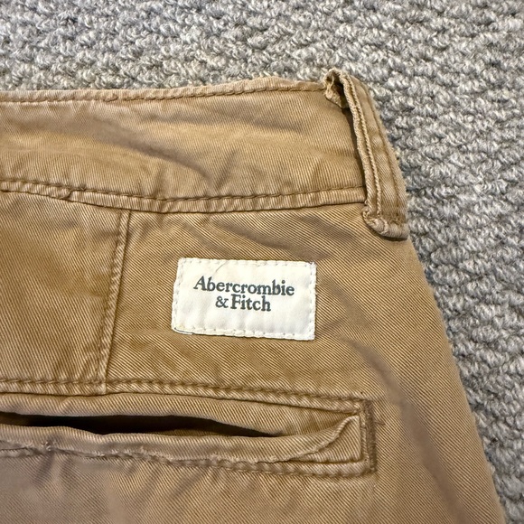 Y2K Abercrombie & Fitch Men’s Khaki Chinos Straight Fit Size 28x30 Tan Pants - Picture 4 of 5
